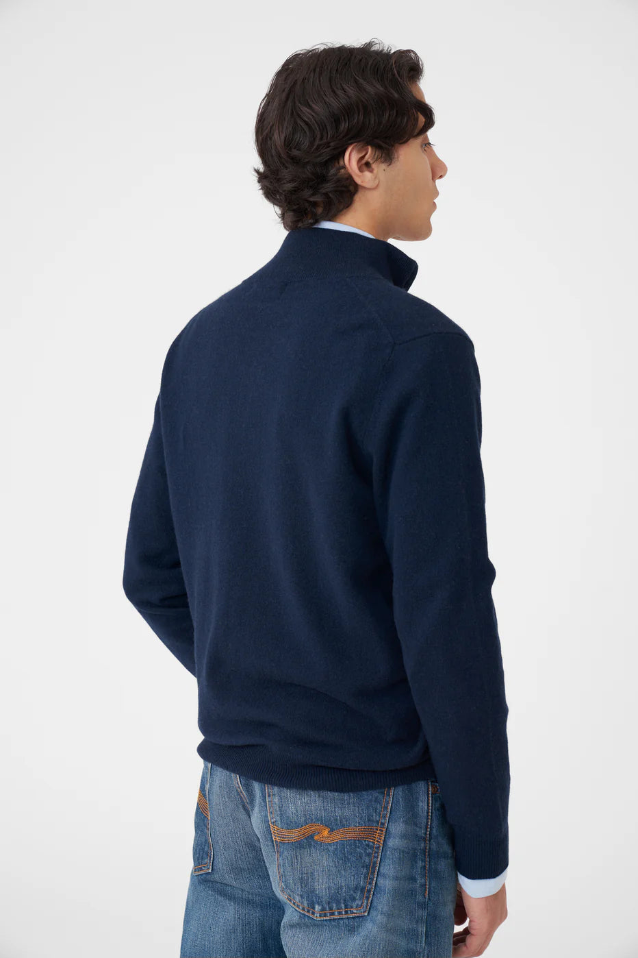 Full-Zip Cashmere Navy