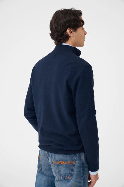 Full-Zip Cashmere Navy