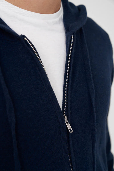 Zip Hoodie Cashmere Navy