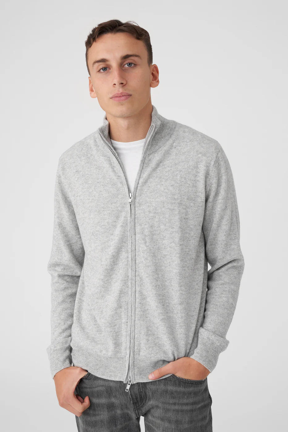 Full-Zip Cashmere Grey