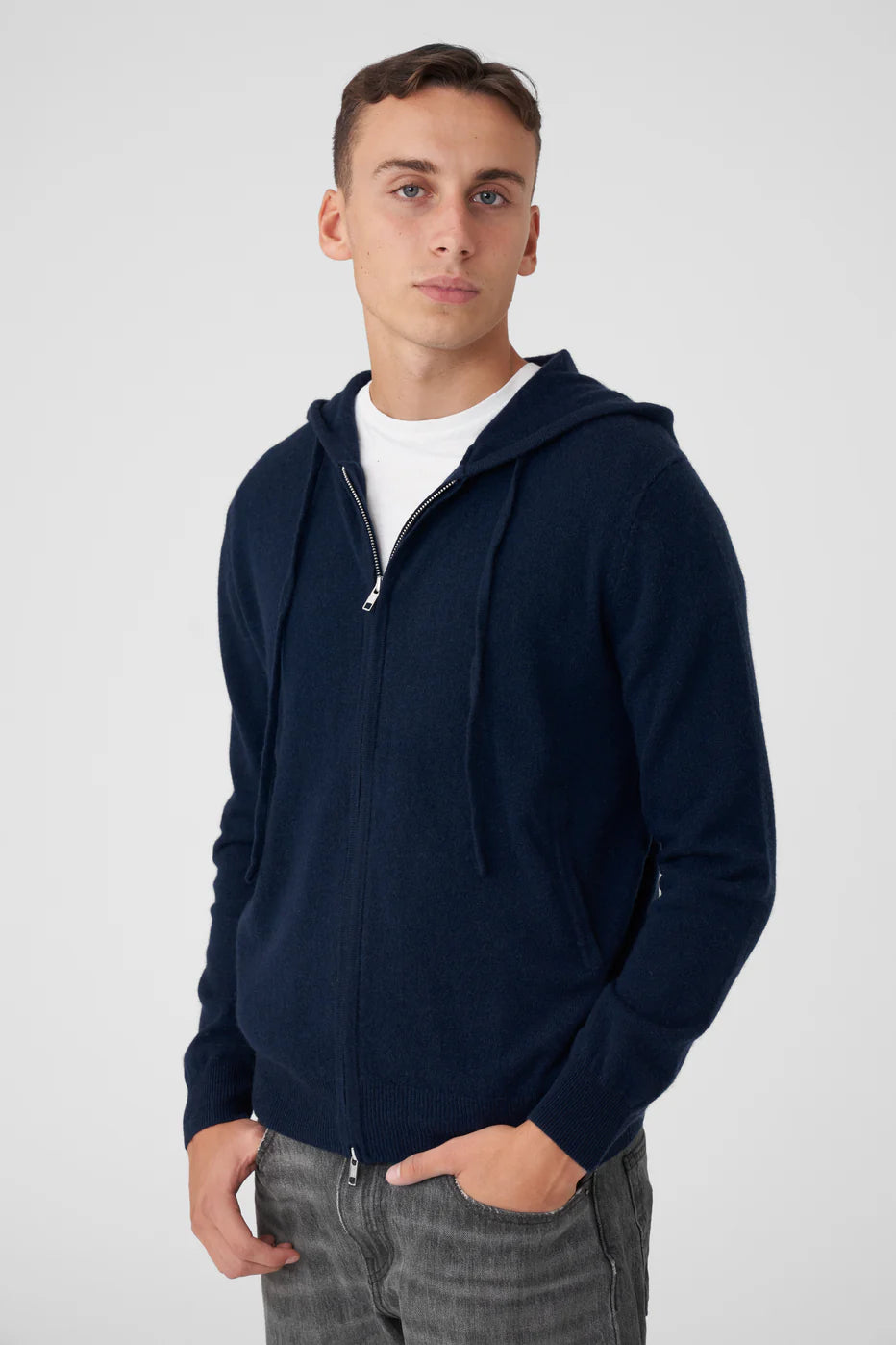 Zip Hoodie Cashmere Navy
