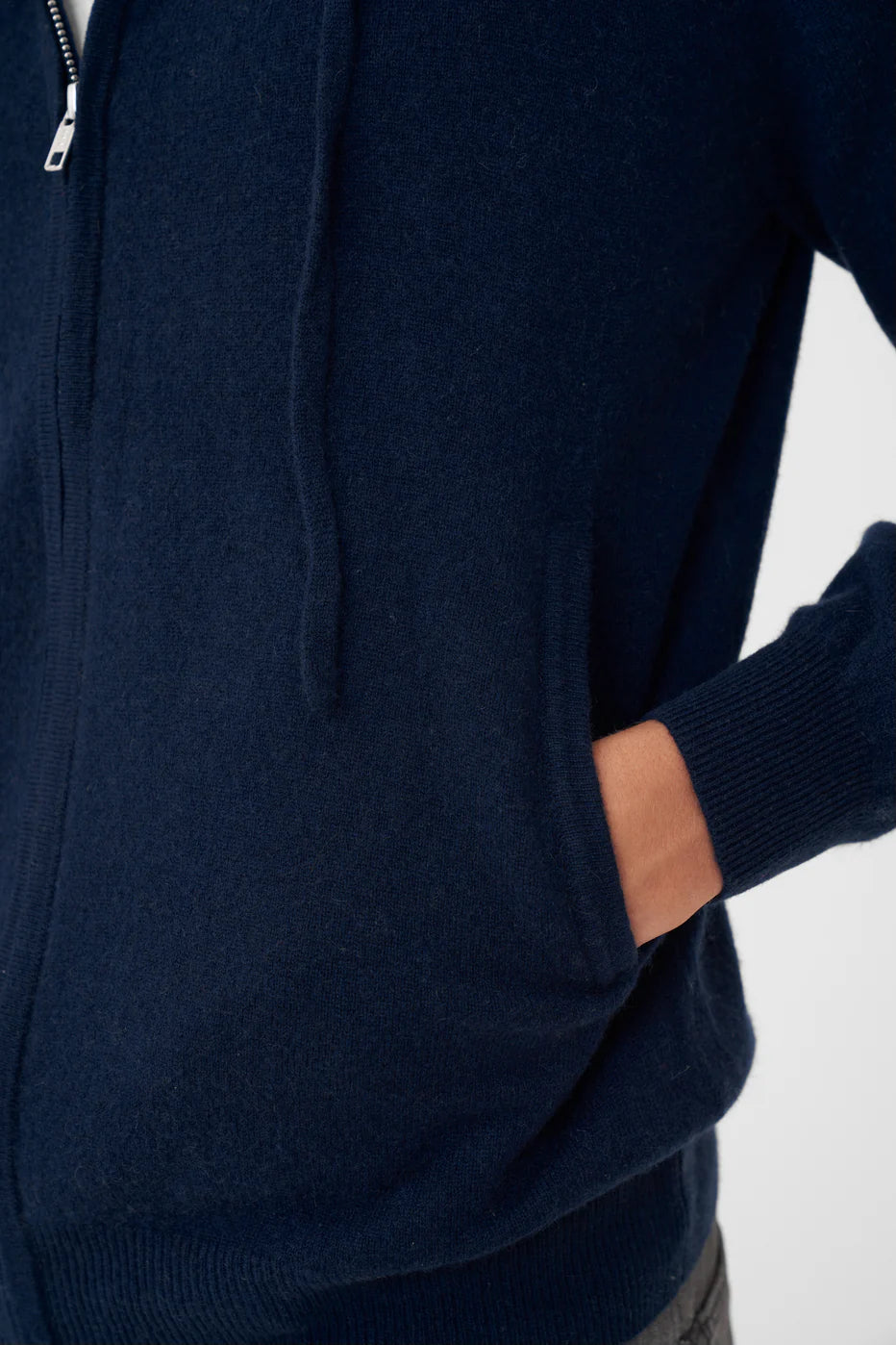 Zip Hoodie Cashmere Navy